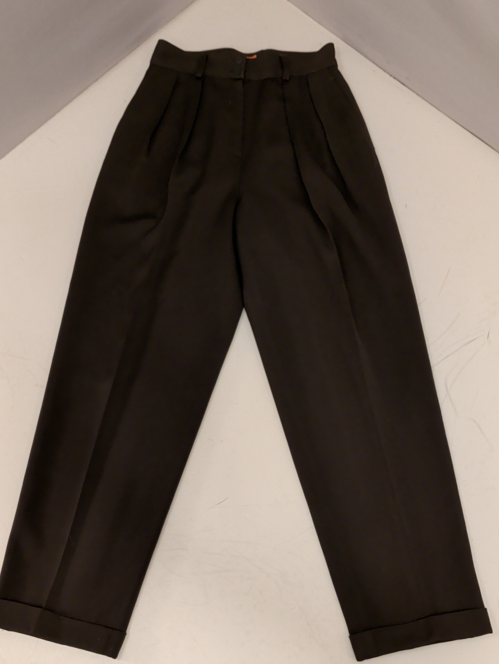 Kenzo Paris Tailored Pleated Dress Pants Dark Olive Green Bronze See Measurement